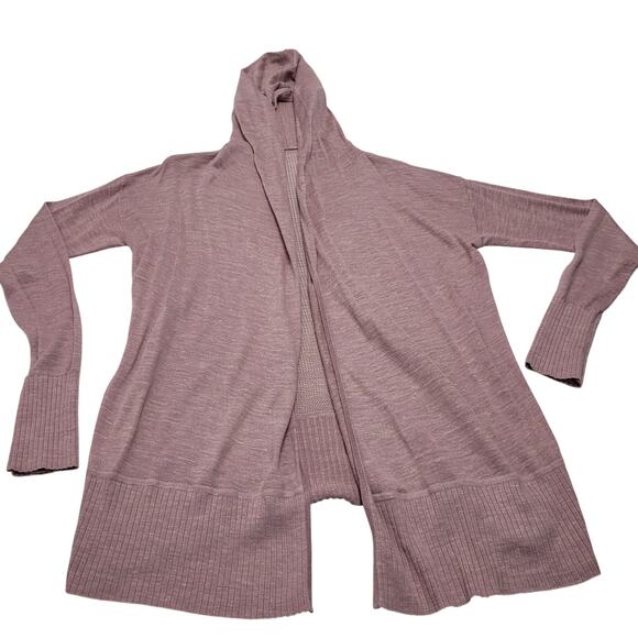 Lululemon linen calm and collected knit wrap hoodie sweater Vintage mauve - Picture 2 of 8